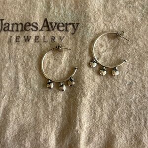 James Avery heart drops hoop posts